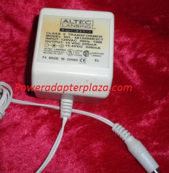 NEW 15V 900mA Altec Lansing 4815090R3CT AC Adapter