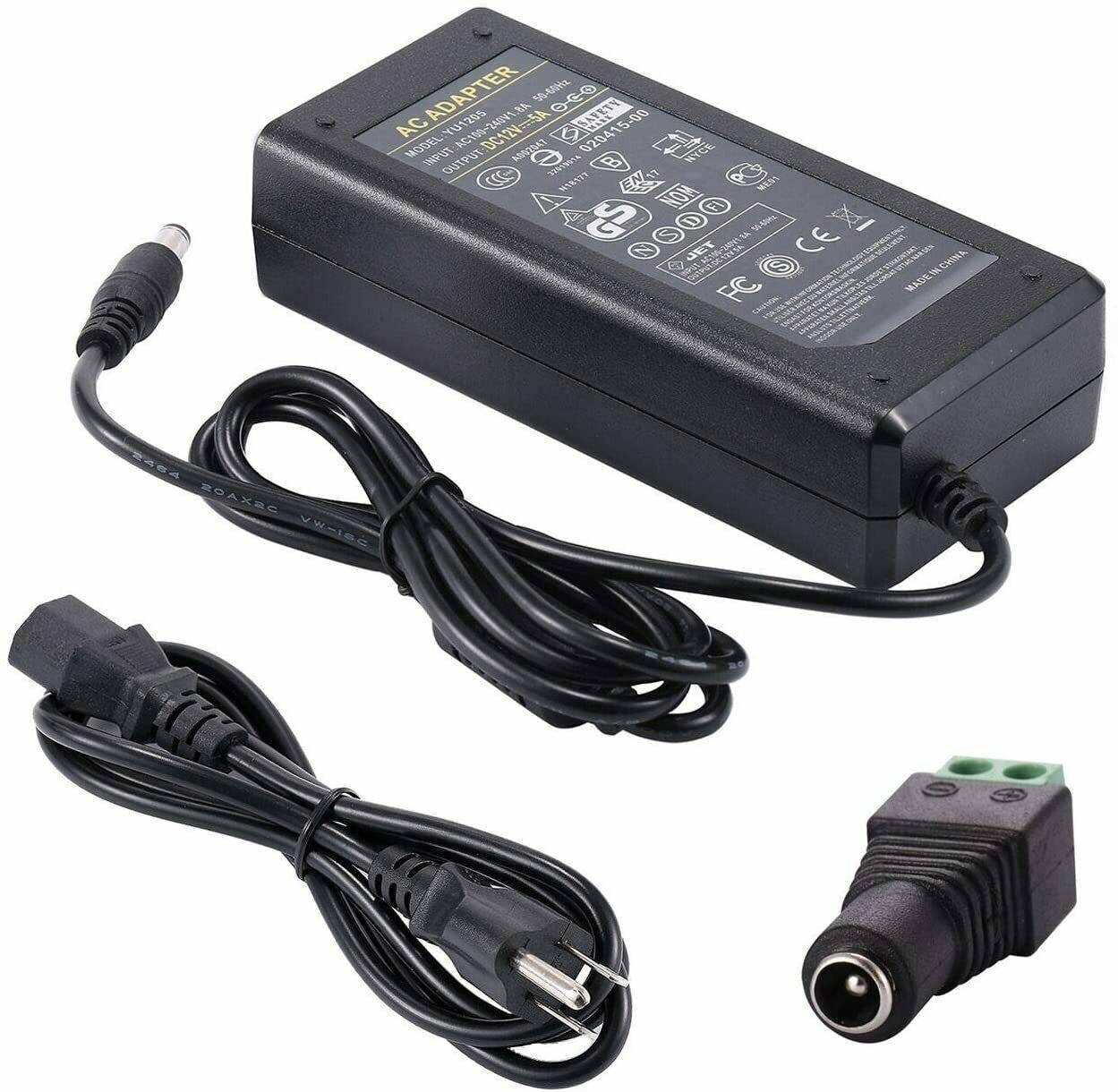 AC DC 12V 5A Power Supply Adapter Transformer Charger for LED Strip CCTV DVR Compatible Brand: Un