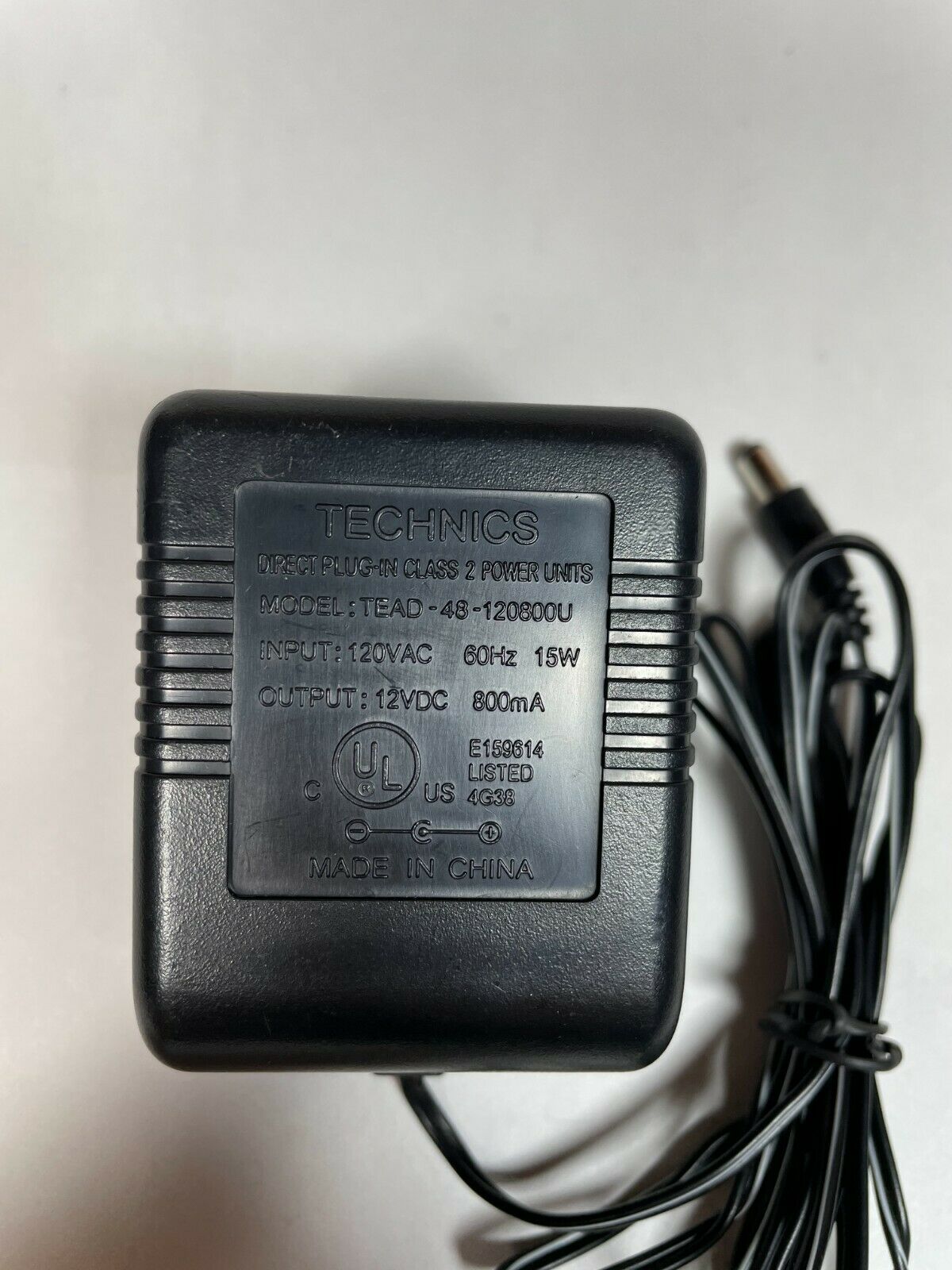 Genuine Technics TEAD-48-120800U Power Supply Adapter 12V 800mA 15W Custom Bundle: No Type: AC TO