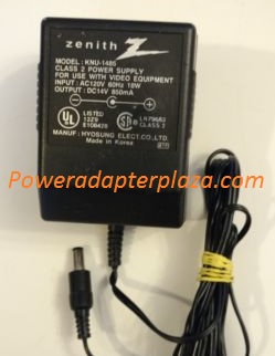 NEW 14V 850mA Zenith KNU-1485 Class 2 Power Supply AC Adapter