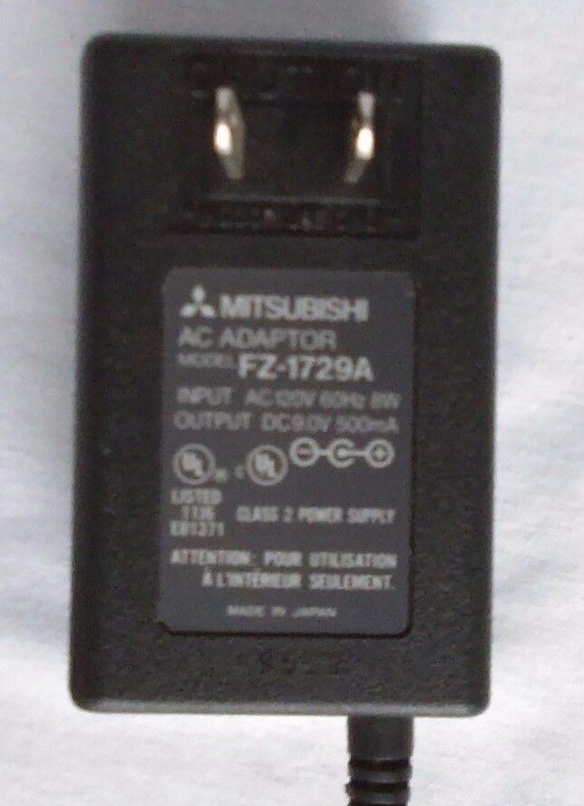 NEW 9V 500mA Mitsubishi FZ-1729A AC Adapter