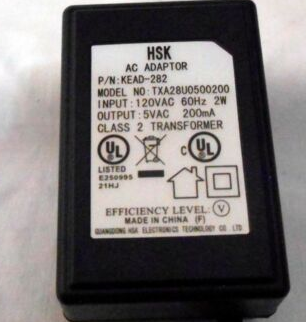 New Original 5V 200mA HSK TXAZ8U0500200 KEAD-282 AC Power Adapter