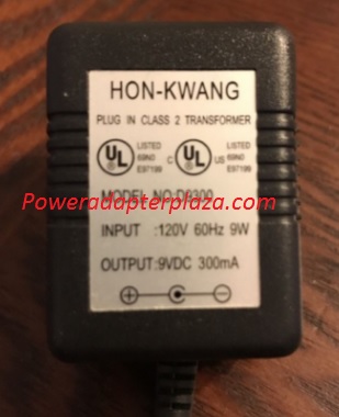 NEW 9V 300mA HON-KWANG D9300 Power Adapter Class 2 Transformer