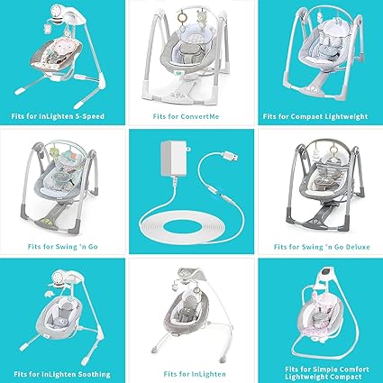 Baby Swing Power Adapter with USB Cord, Baby Swing Charger Fit for Ingenuity Swing for InLighten, In