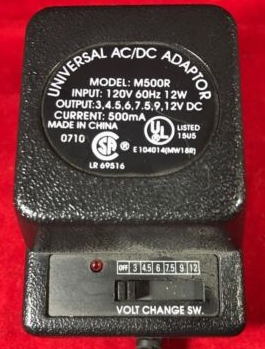 New Original Universal M500R 3.4.5.6.7.5.9.12V 500mA AC Adapter